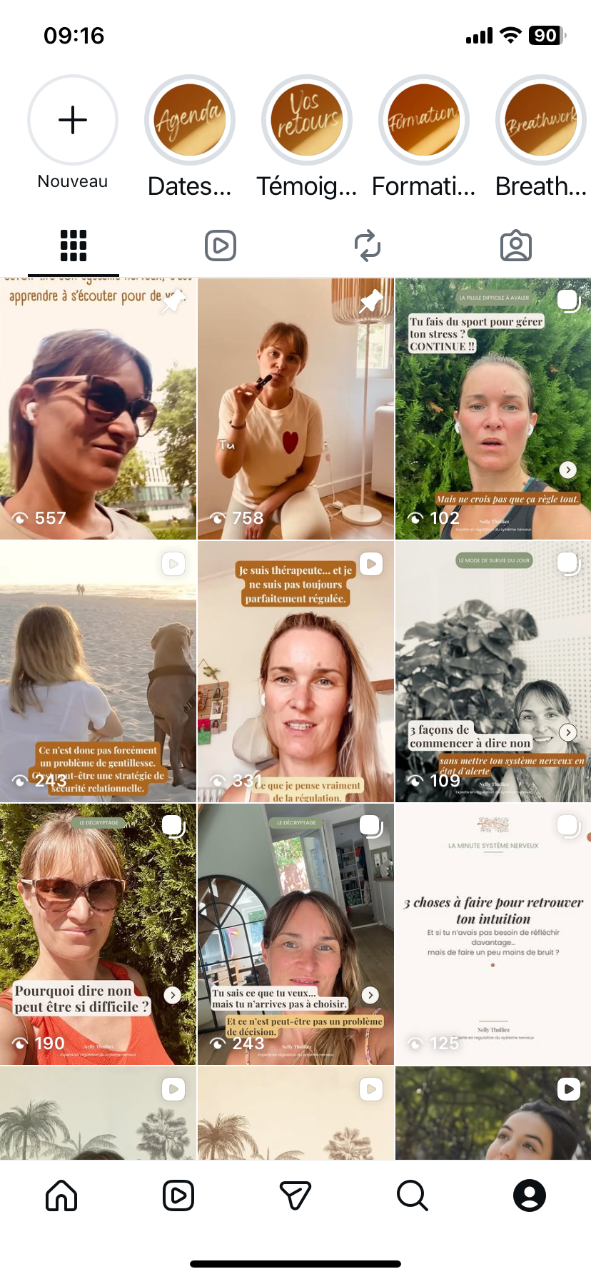 Aperçu du compte Instagram de Nelly Thulliez